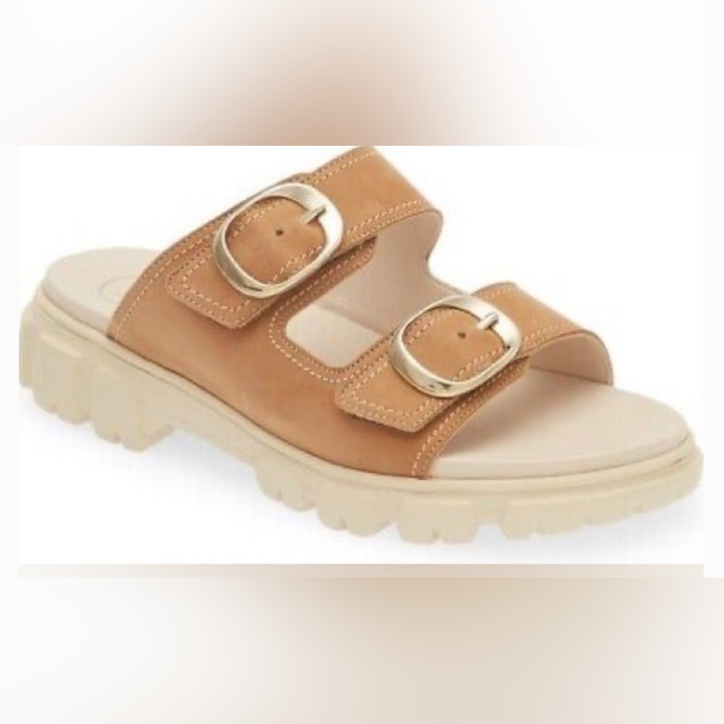 Paul Green Marina Slide Sandal Lug Sole Sisal Royal Nwt Us 8